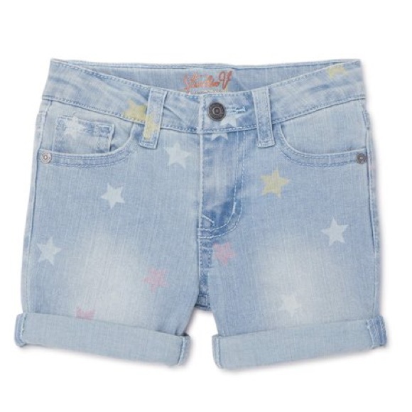 Vigoss Other - 🆕 NWT Studio V Vigoss Kids Light Denim Star Print Jean Shorts Girls Sz 2T